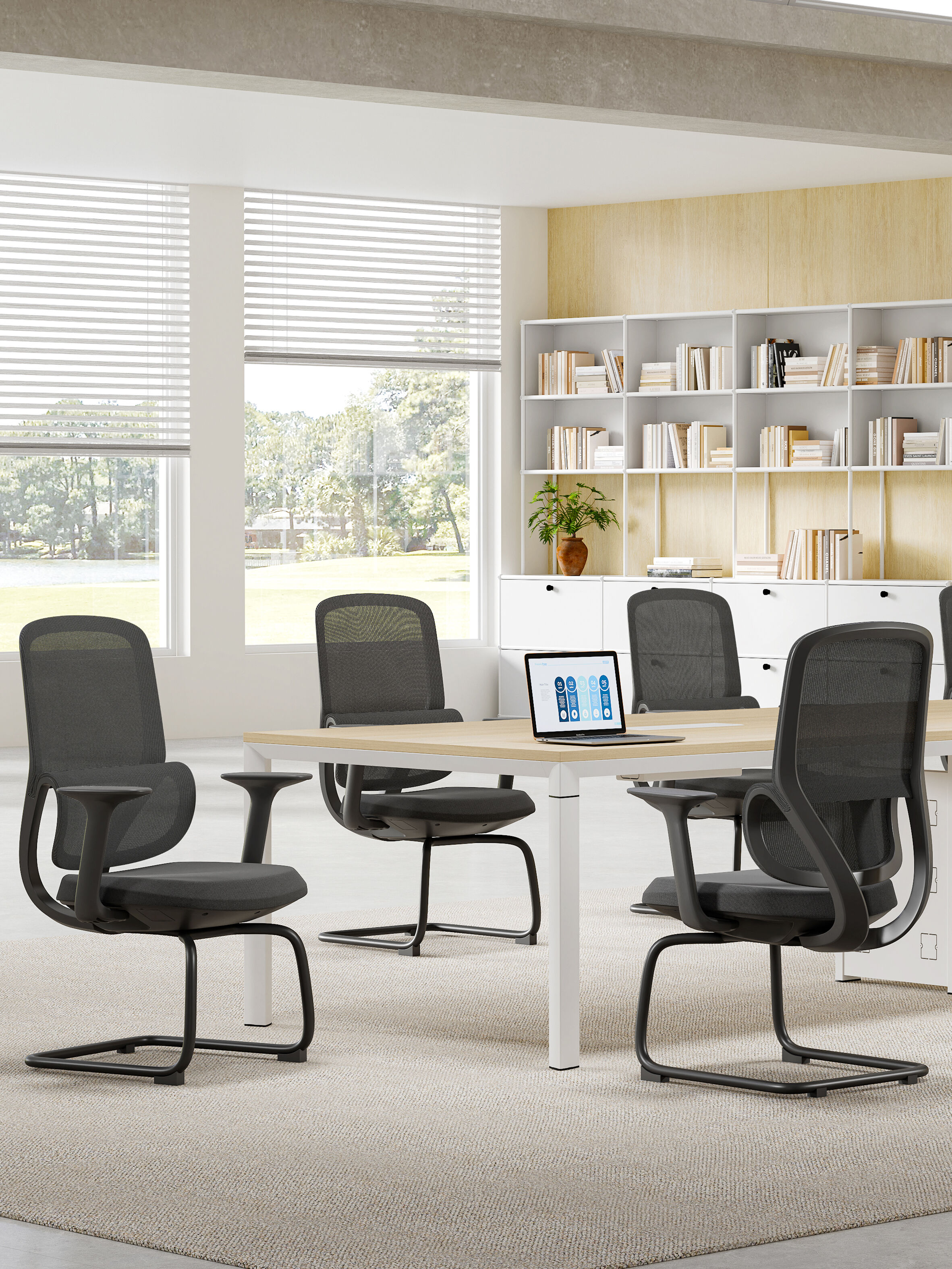 كرسي تجاري عالي الجودة مُصمَّم وفق مبادئ الإرجونوميكس – تصميم متين للمساحات المكتبية التجارية