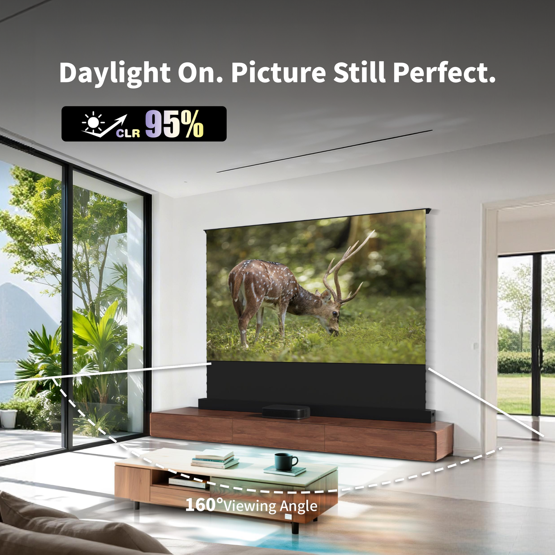 Luxscreen Schermo Da Proiezione Da 100 Pollici 16:9 – Telo In Tessuto Nero Opaco Con Bordo Nero, Per Home Theater E Ufficio