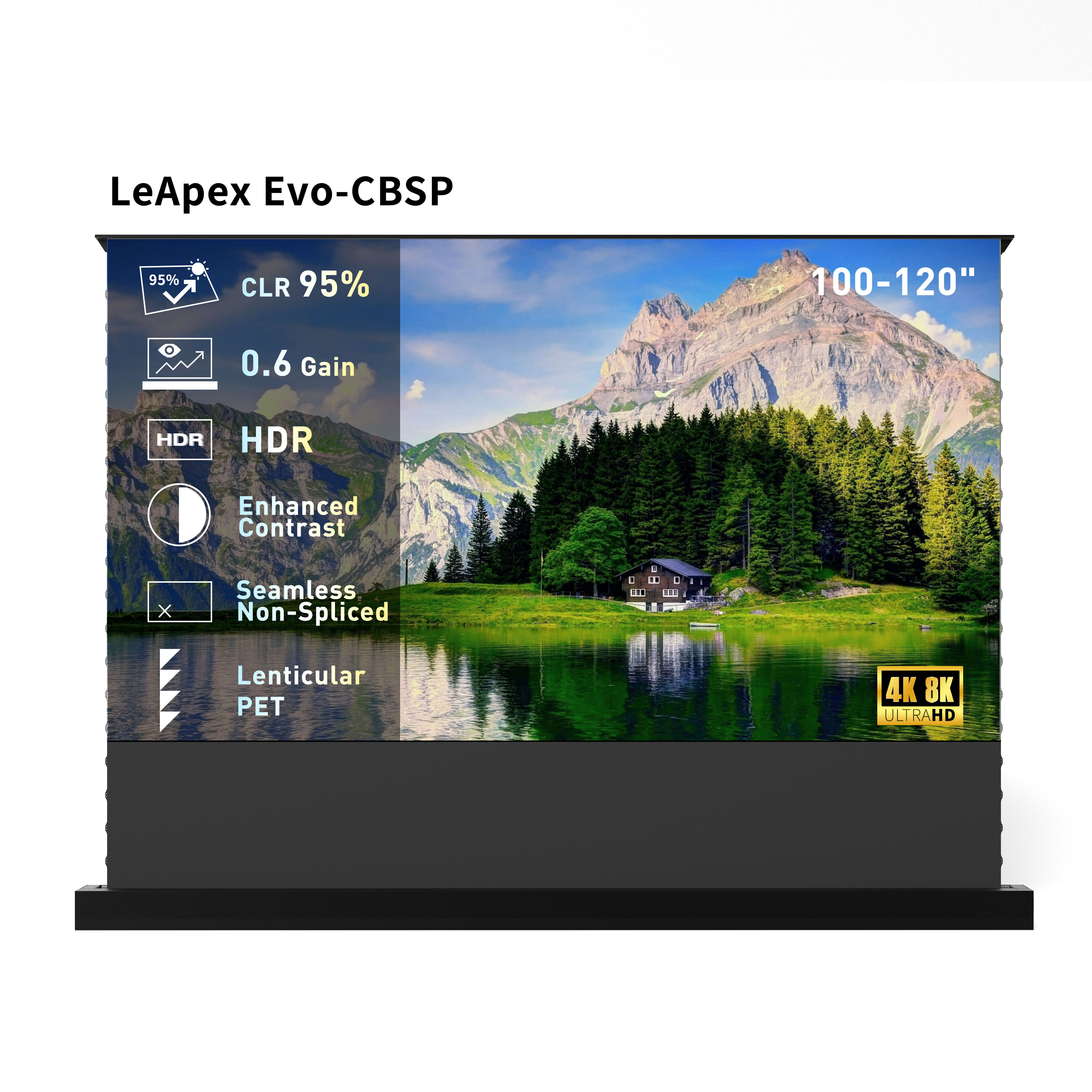 WUPRO Cinema LeApex EVO CLR Smart Motorized Floor Rising Screen CBSP for Ultra Short Throw 