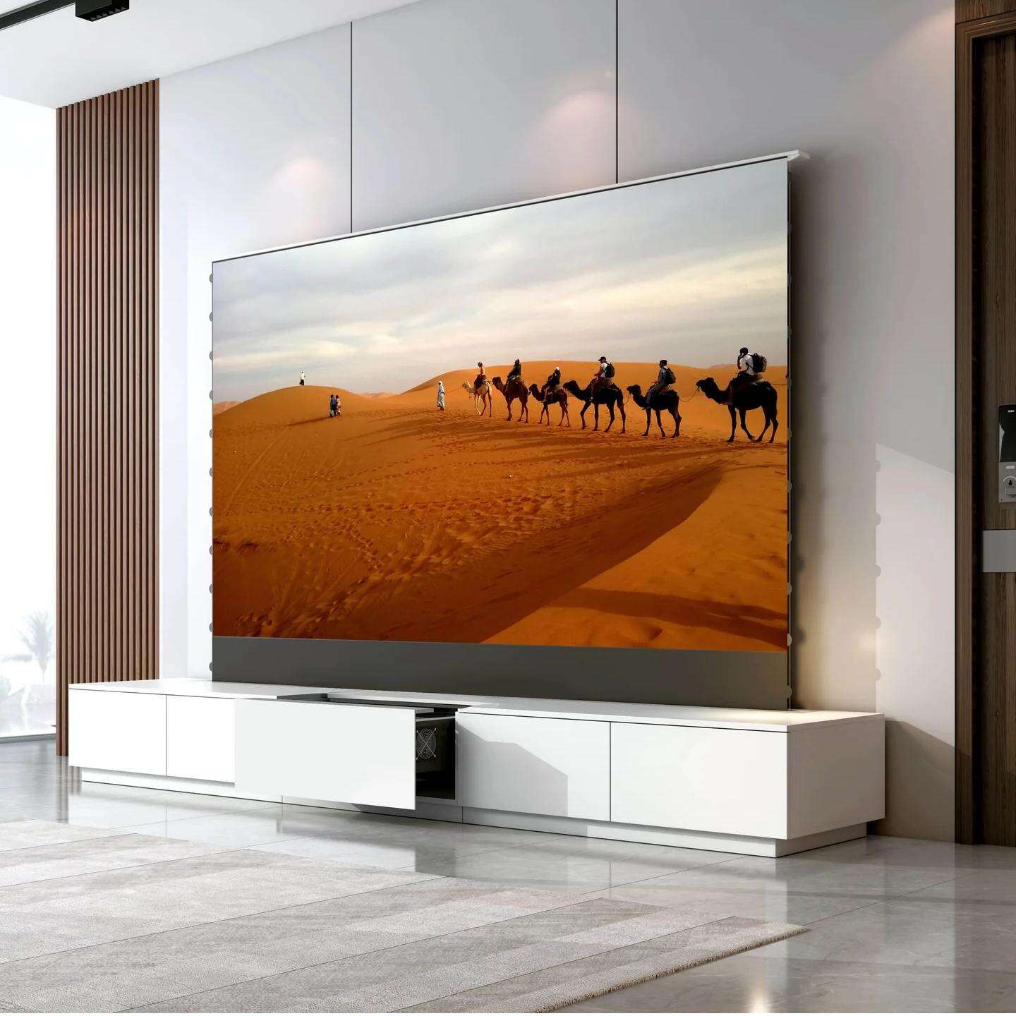 جهاز تلفزيون ليزري من نيكوهوم طراز فانتوم3 لشاشات بحجم ١٠٠–١٣٠ بوصة، مع شاشة أرضية قابلة للرفع وتقنية UST وسطح عاكس خاص (ALR CLR)