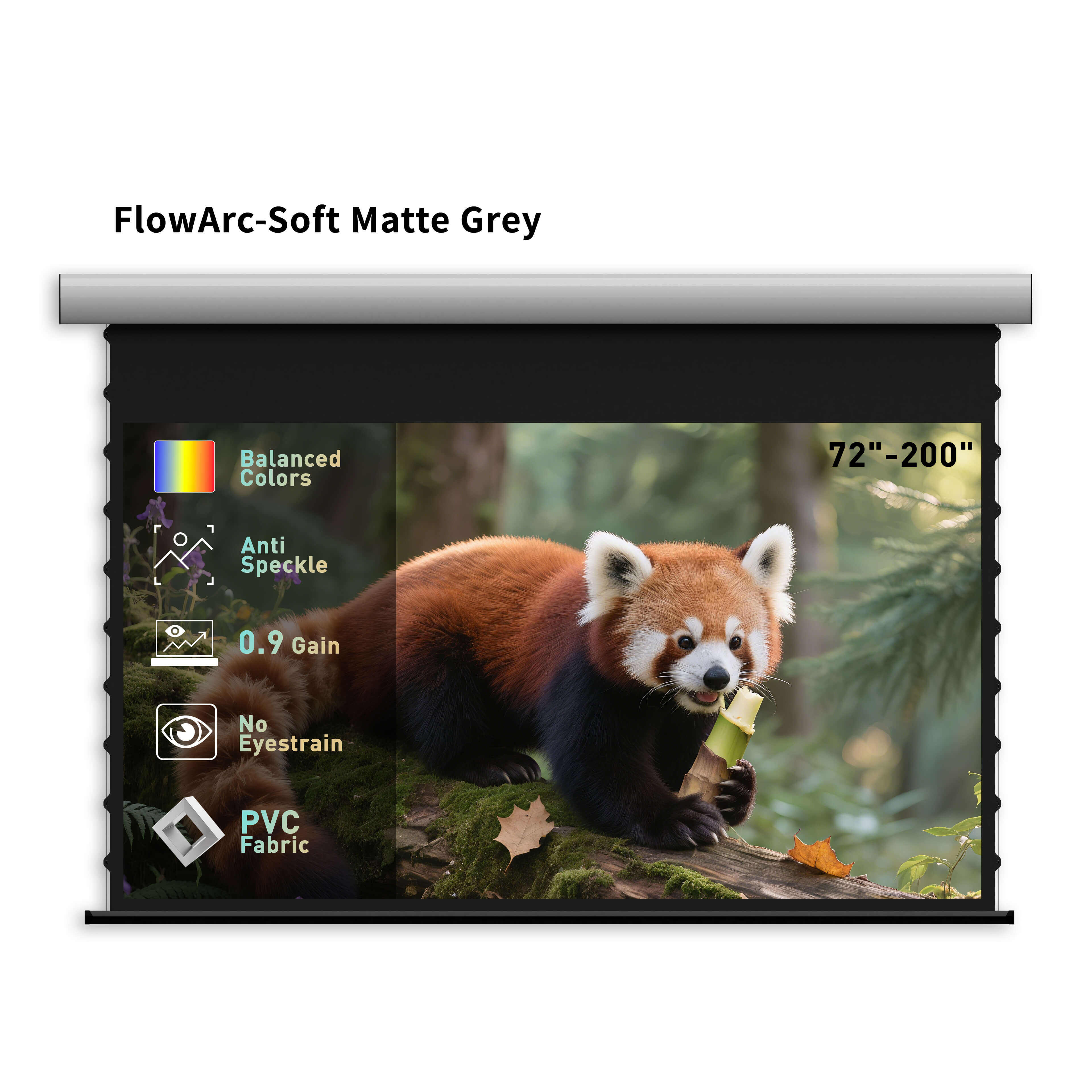 Wupro Cinema FlowArc Motorized Drop Down Screen Matte Fabric for UST & Long Throw Projector