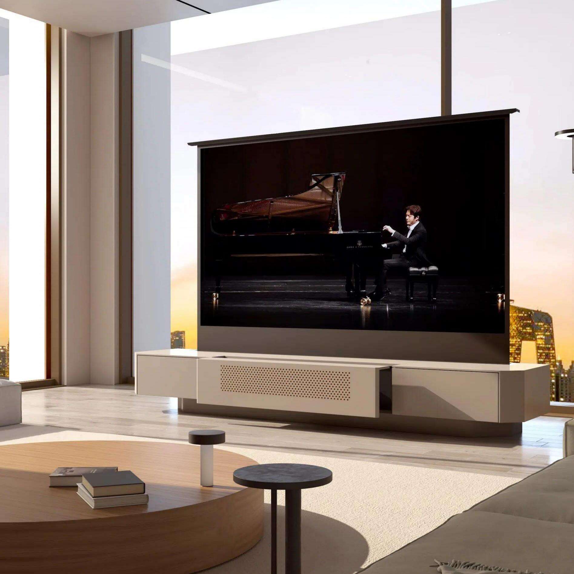 جهاز تلفزيون ليزري من نيكو هوم، طراز فانتوم 12 لشاشات بحجم ١٠٠–١٢٠ بوصة مع تقنية ALR وCLR وUST وشاشة قابلة للرفع من الأرض