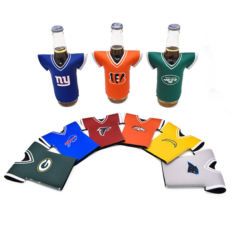 T-Shirt Bottle Sleeve Football Jersey Beer Sleeve Collapsible Sports T-Shirt Shape Beer Bottle Cooler