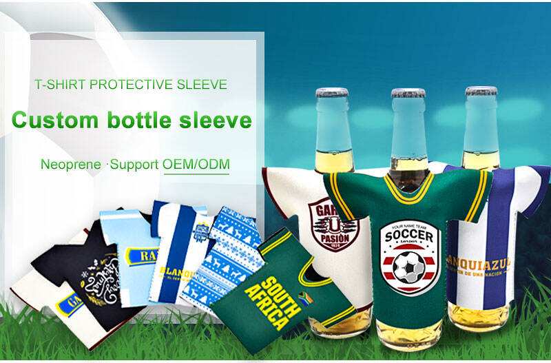T-Shirt Bottle Sleeve Football Jersey Beer Sleeve Collapsible Sports T-Shirt Shape Beer Bottle Cooler supplier