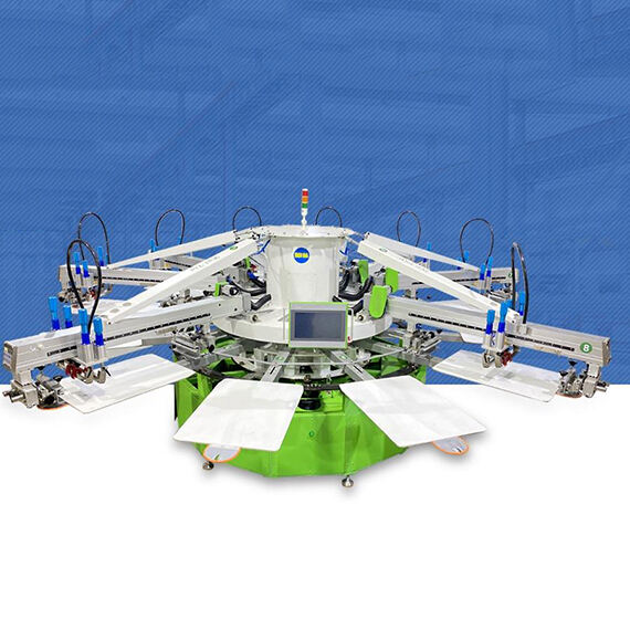 Automatic 4-Color 10-Station Screen Printing Machine with Flash Dryer