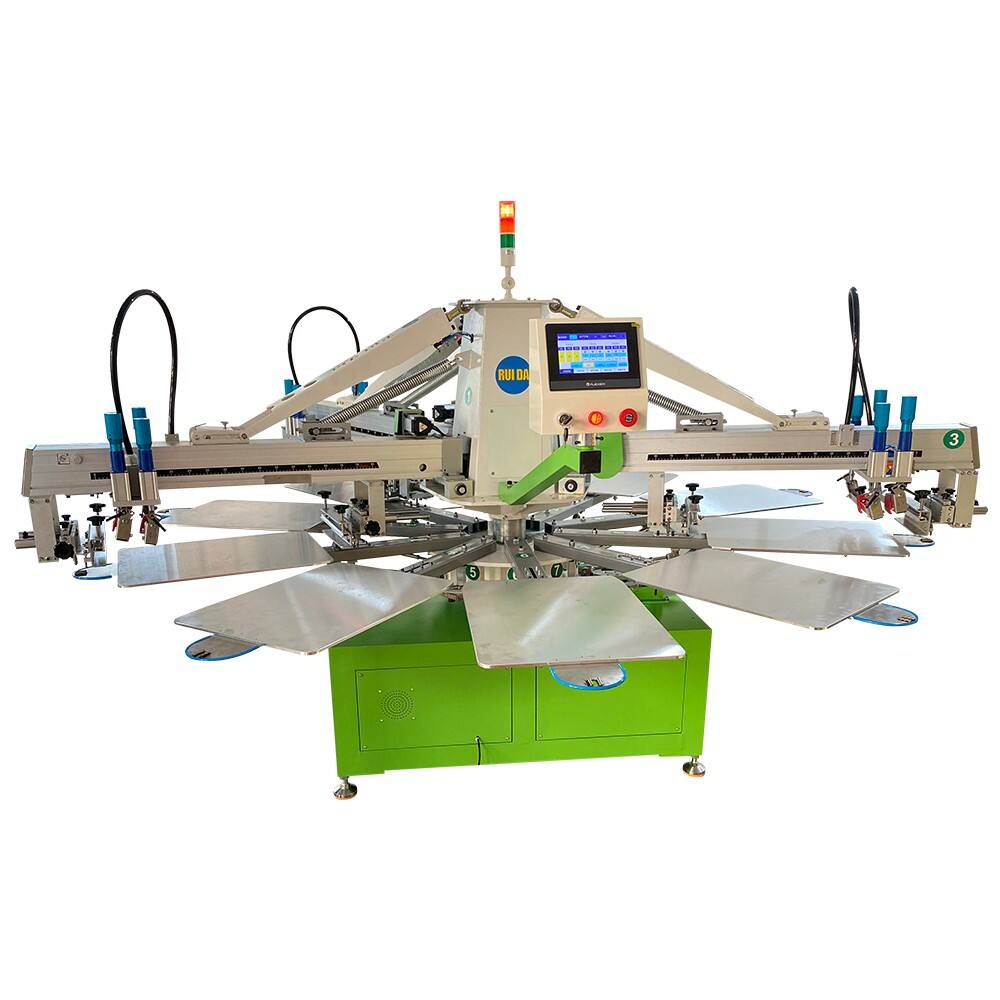 3 Color 10 Station Automatic Non-Woven Flexo Screen Printing Machine for T-Shirt Cloth Printing