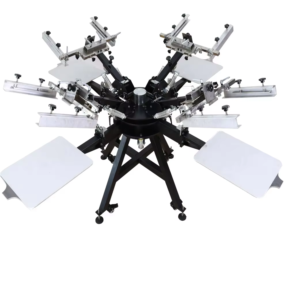 Manual Screen Printing Machines Roll to Roll 4 Color 4 Station T-shirt Screen Printing Machine for T-Shirts