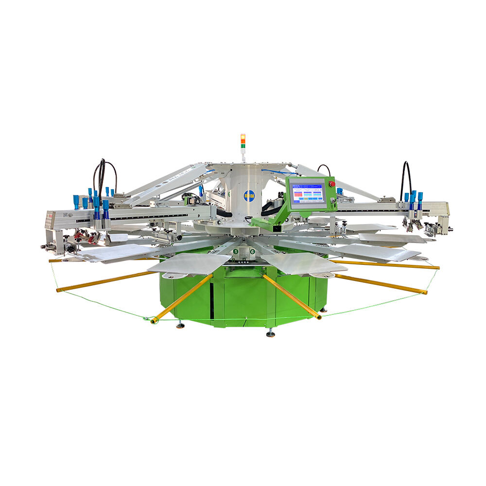 Popular Octopus 5-Color 12-Station Automatic Carousel Screen Printing Machine