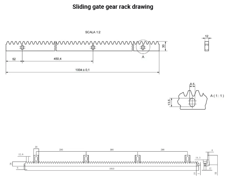 m4 8301005mm galvanized a3 steel sliding gate gear rack for sliding door design -1