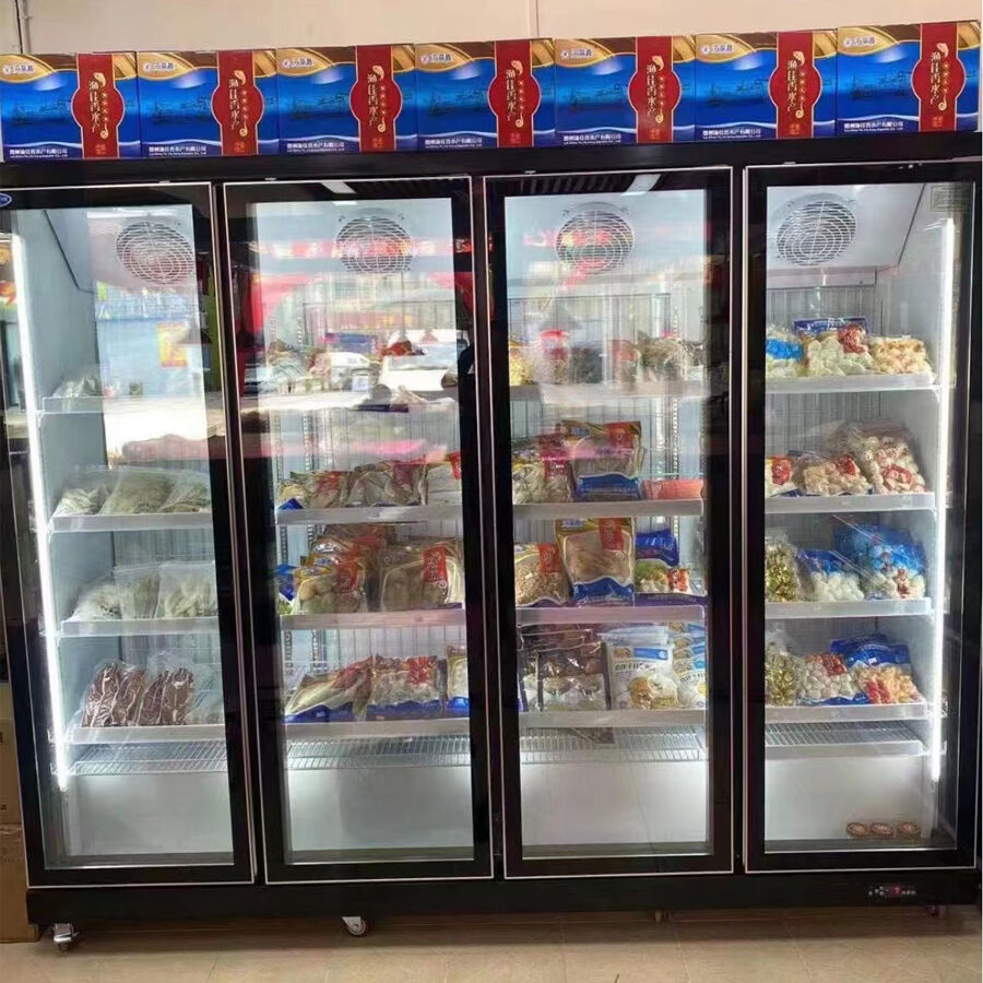 4 Tempered Heater Glass Doors Freezer for Retail