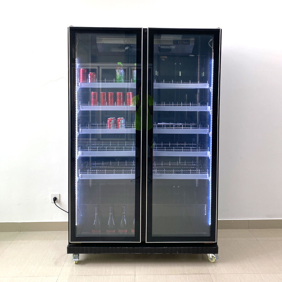 2-Door Display Merchandising Cooler with Anti-fog Tempered Glass