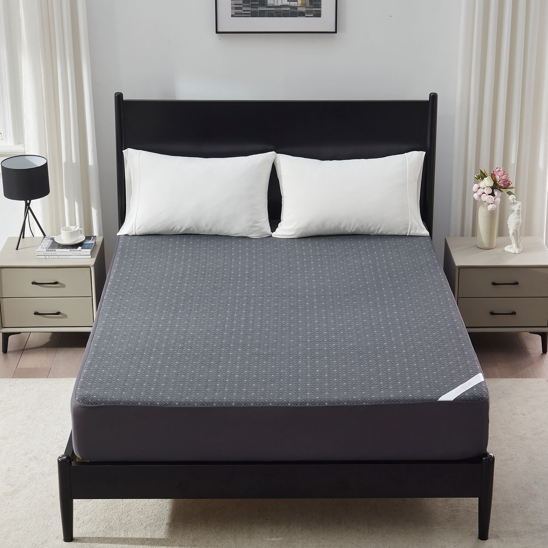 MUSEN Waterproof Mattress Protector,Breathable Noiseless Mattress Cover Fits 6