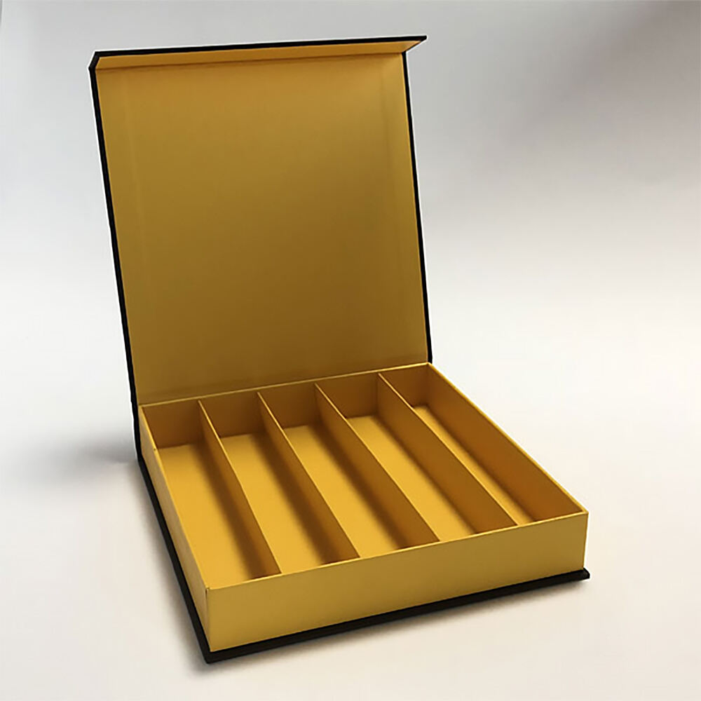 Custom Small Magnetic Closure Boxes for Chocolate Hard Cardboard Food grade Packaging with Inserts/Compartments