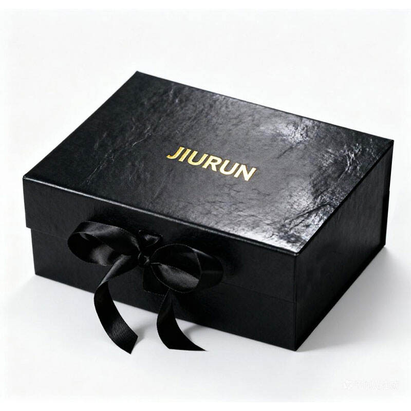 Recycled Bespoke Rigid Cardboard Paper Box Custom Logo Black Fold Luxury Magnetic Gift Boxes with Ribbon Closure