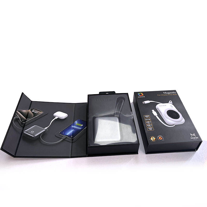Custom Power Bank Gift Boxes with Magnetic Closure Recyclable Packaging Box with Custom LOGO