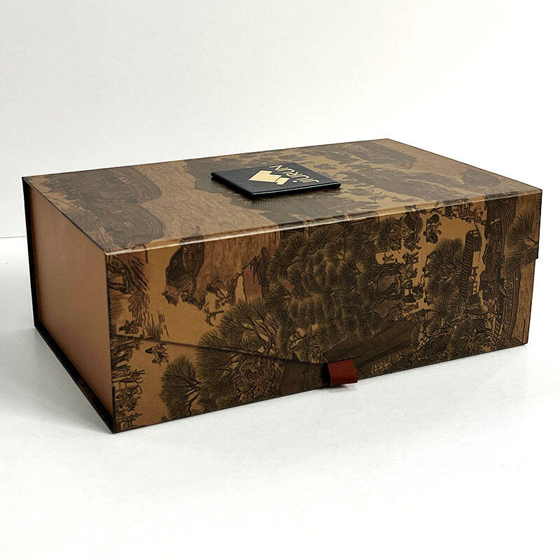 Classic Cuboid Regular Packing Luxury Bacardi Dewar's JimBeam Macalian Scott Whisky Bottle Gift Wood Paper Magnetic Closure Box