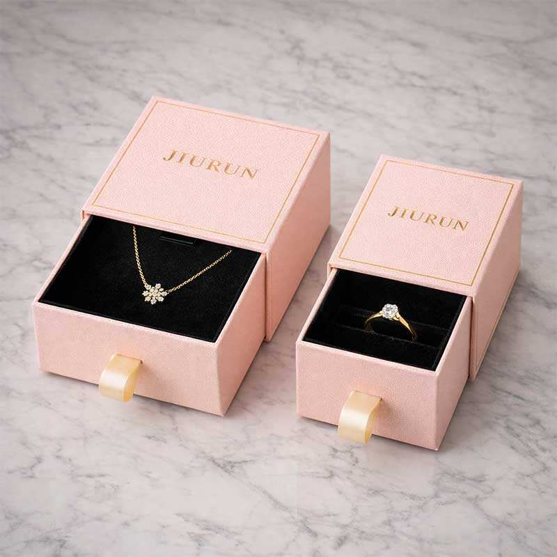Luxury Custom Cardboard Drawer Sliding Necklace Earring Bracelet Ring Custom Gift Paper Packaging Jewelry Box