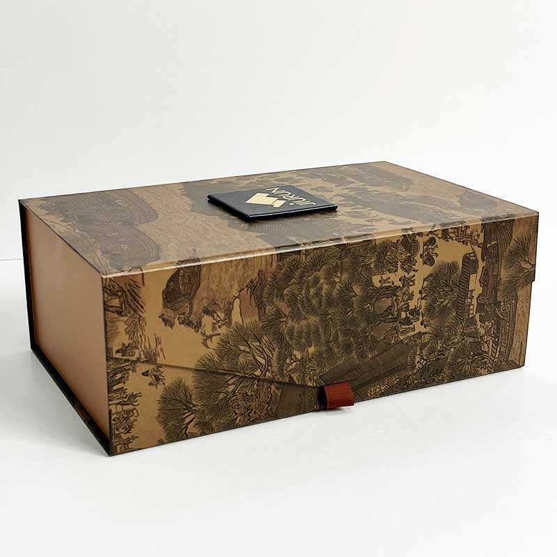 High Quality Custom Foldable Magnetic Cardboard Wine Box Wine Bottle Paper Gift Packaging Box