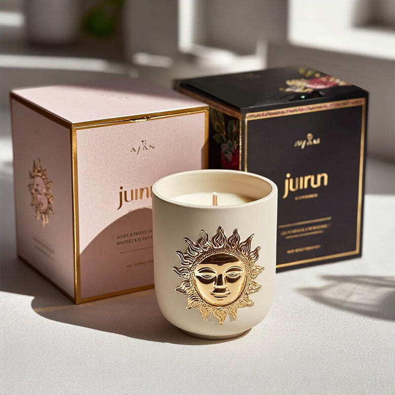 ISO9001 Custom Box Design Printing Rigid Cardboard Package Box Luxury Silver Foil Stamping Logo Candle Packaging Gift Box