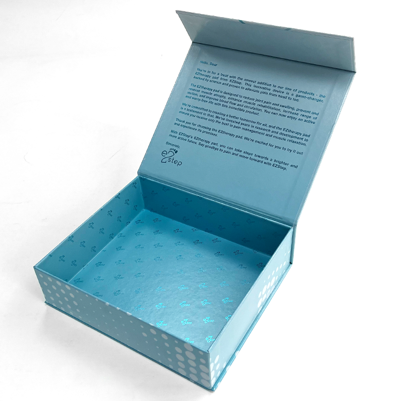 Personalized Blue Foil LOGO Collapsible Gift Boxes Custom Premium Book Shape Box for Gift