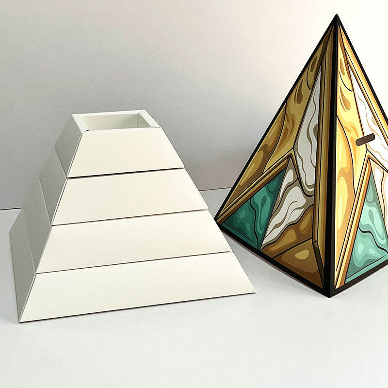 Custom Pyramid Shaped Chocolate Cookies Packaging Box with Handle Bespoke Paper Packaging for Picnic