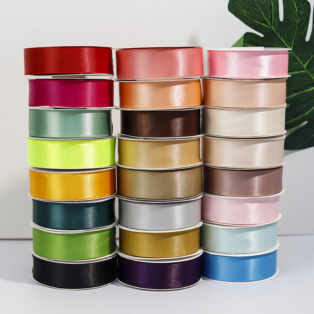 Custom Plain Silk Satin Ribbon Roll Factory Wholesale Customized Double Face Side 100% Polyester RIBBONS Sustainable