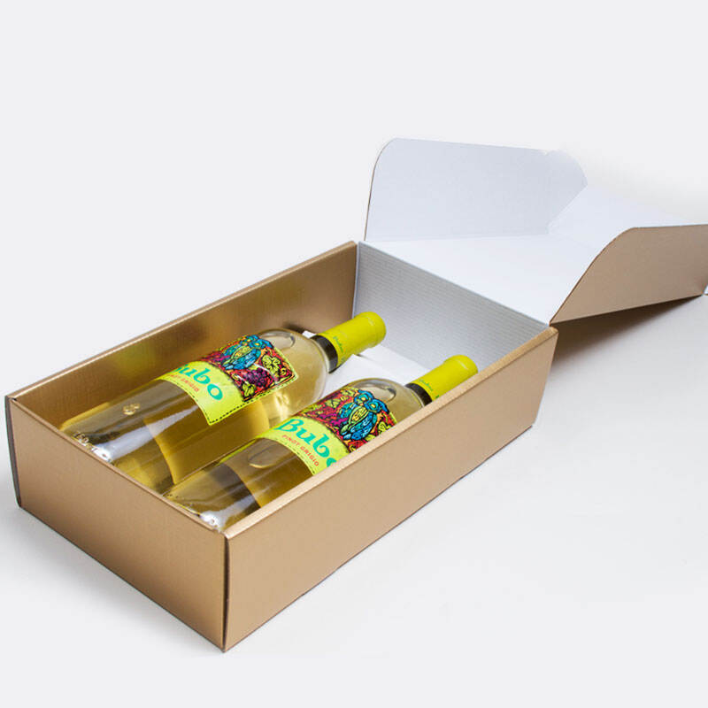 Custom Rigid Cardboard Red Wine Packaging Gift Box with Embossing Recycled Materials Corrugated Box