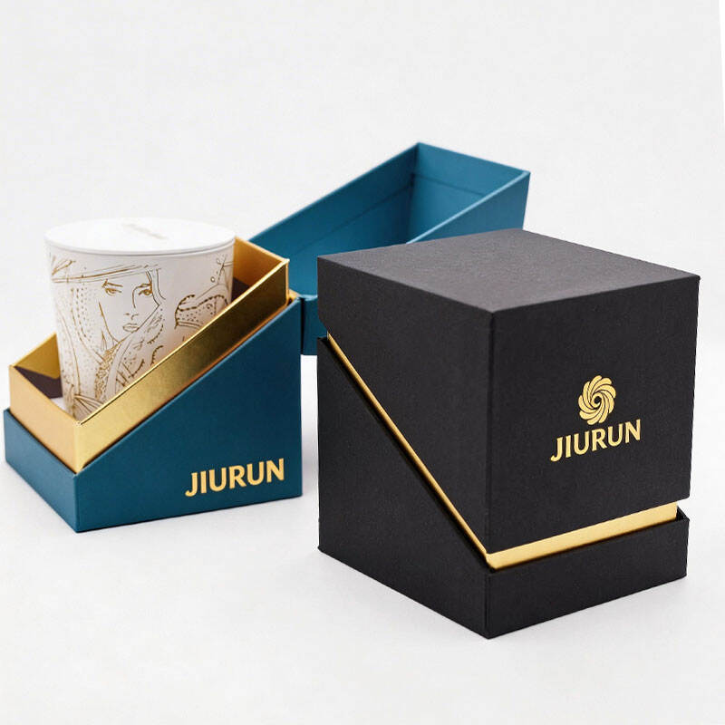 JiuRun Customized Luxury Packaging Rigid Paper Round Tube Scented Candle Box for Perfume Gift Box Packaging