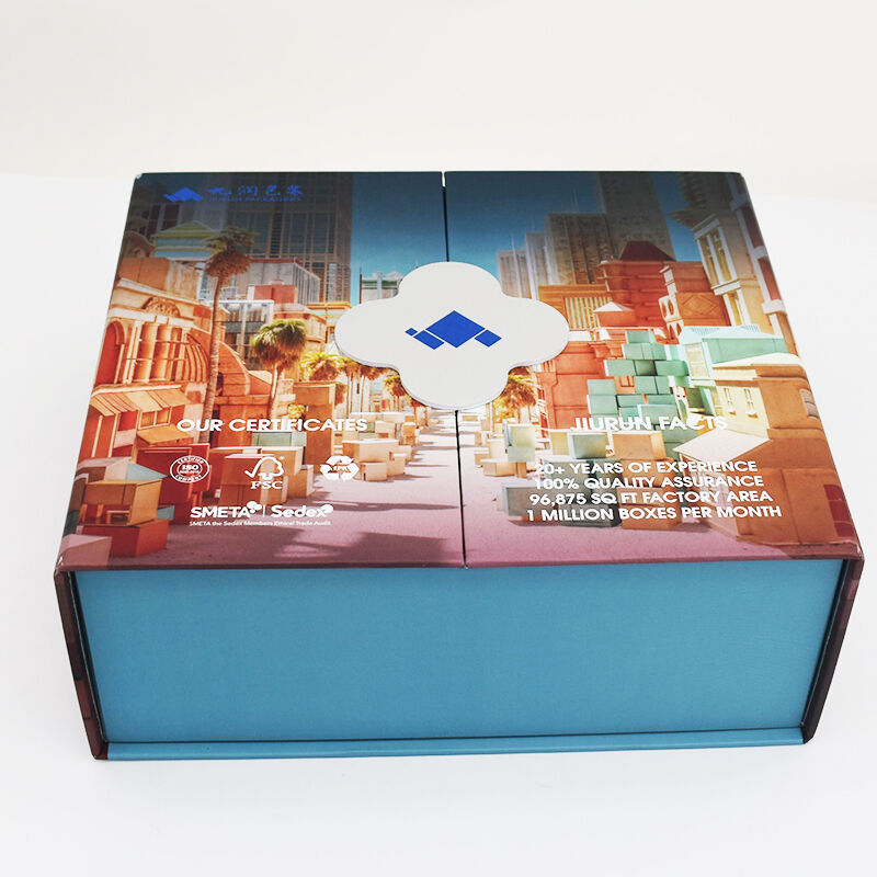 Recyclable Coffrets Cadeaux Double Door Packaging Box Custom Design Luxury Cosmetic Skincare Folding Rigid Gift Box With Logo