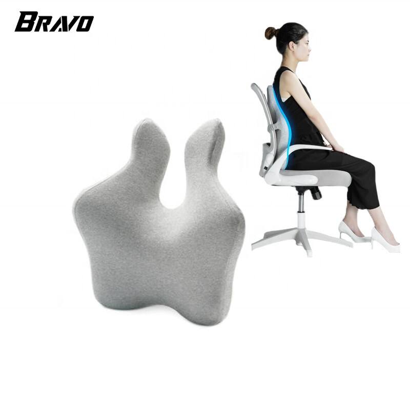 Orthopedic Ergonomic Memory Foam Lumbar Back Support Cushion Knitted Office Car Back Cushion Back Cushion B2