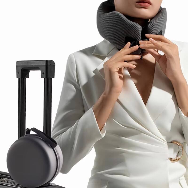 Dual Core Memory Foam Comfortable Travel Pillow for Airplane Sleeping Neck Support Pillow