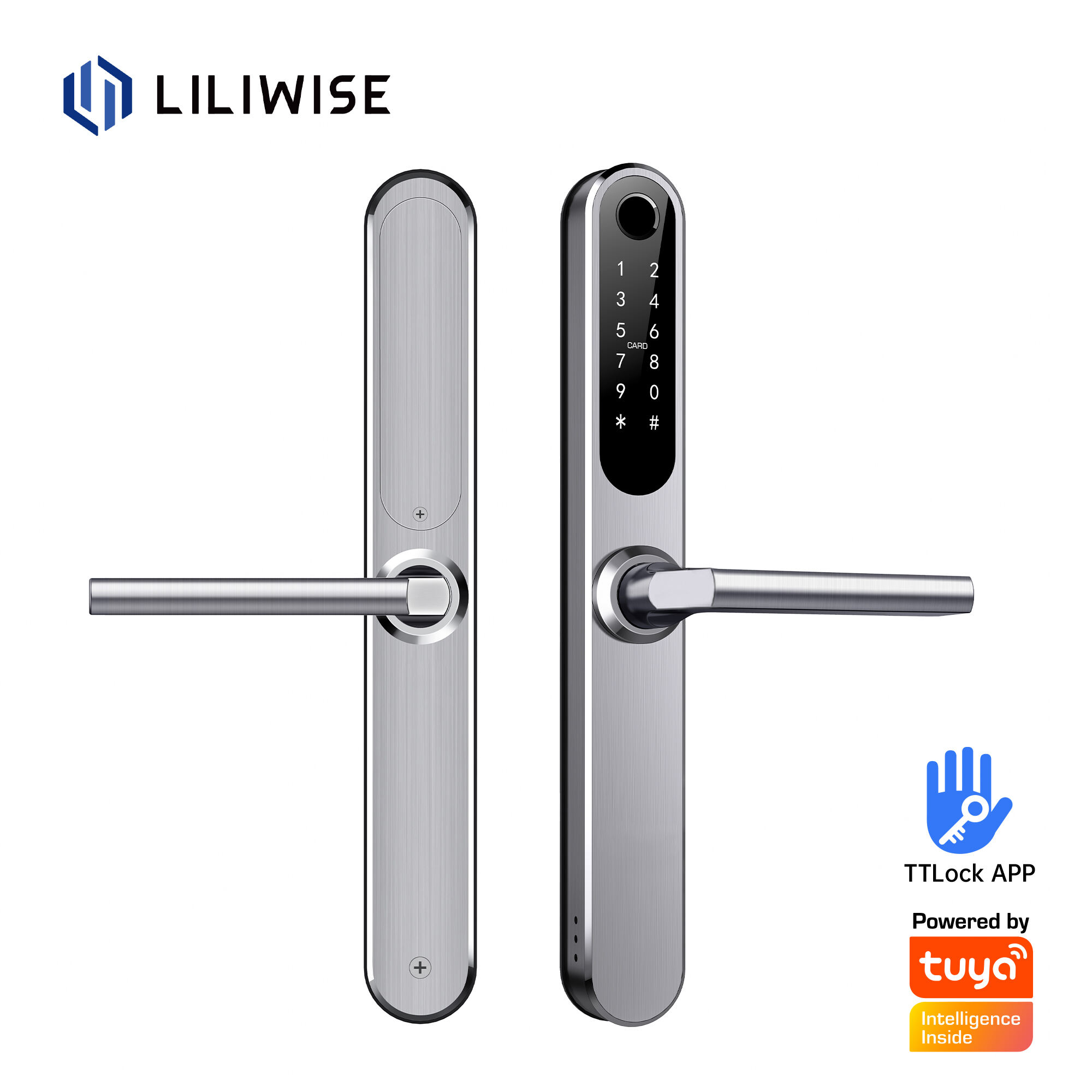 Inteligente Fingerprint Door Lock Smart Lock for Narrow Profile Aluminum Doors Wooden Doors