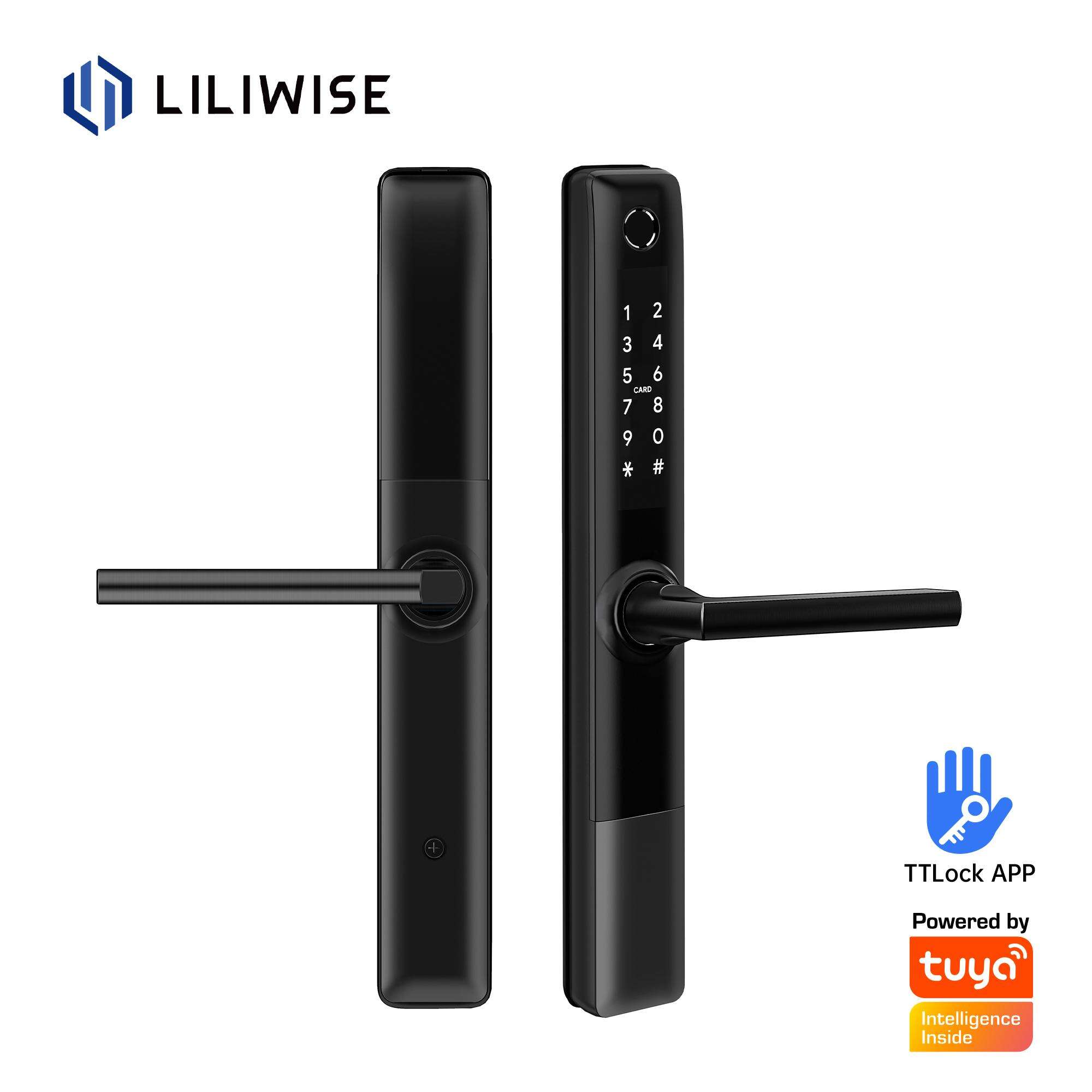 Keselamatan Pintu Slim Smart Door Lock WiFi BLE Cap Jari Smart Lock