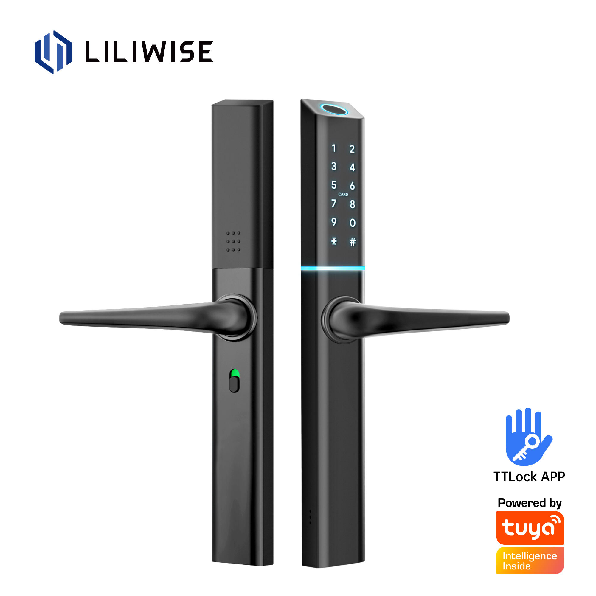 Liliwise Rennihurðarhandfang Smart Lock Ultra Slim Smart Rafræn læsing fyrir viðarhurð