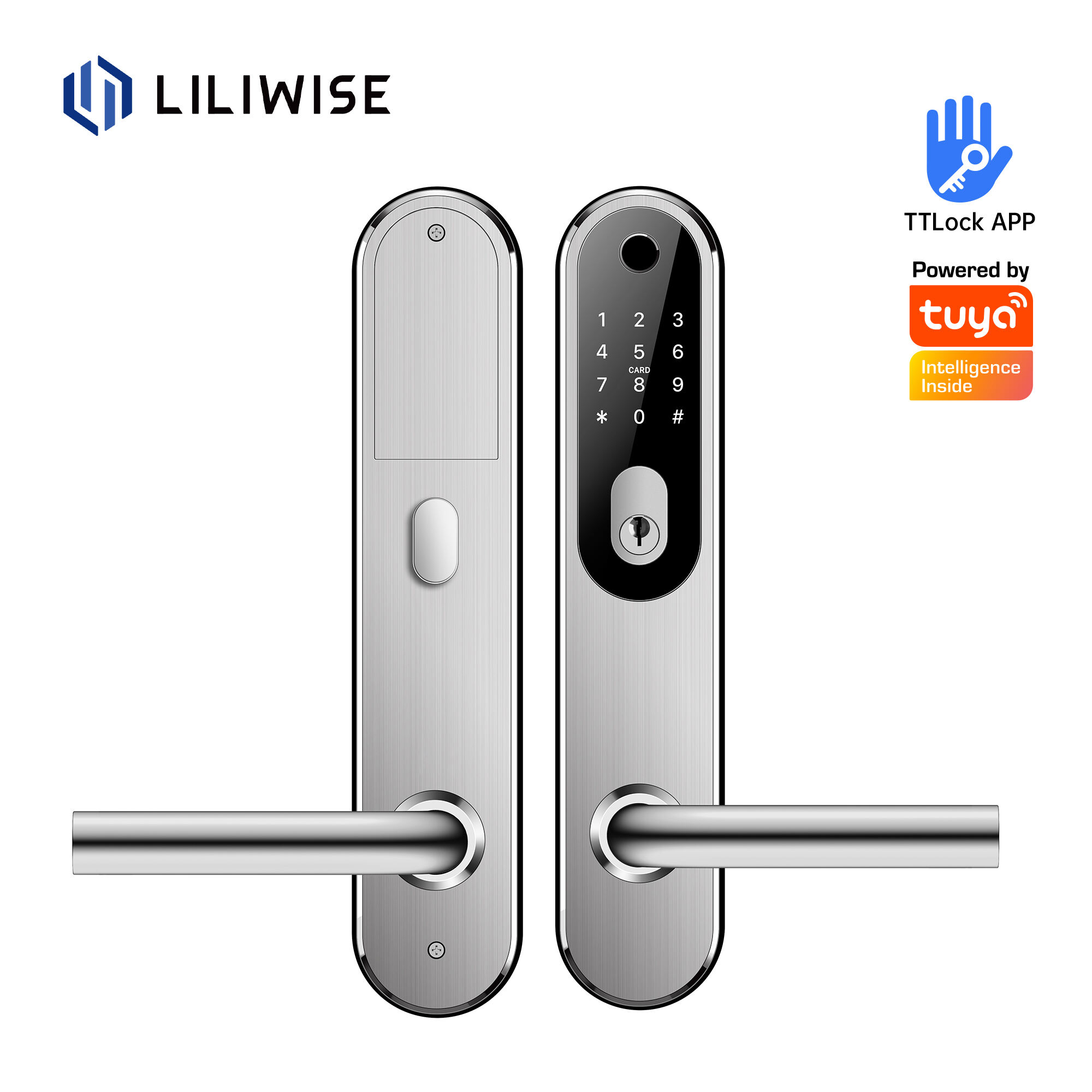 Wifi Remote Door Lock Bluetooth Fingerprint na may Keypad Wholesale Black/Silver_H65