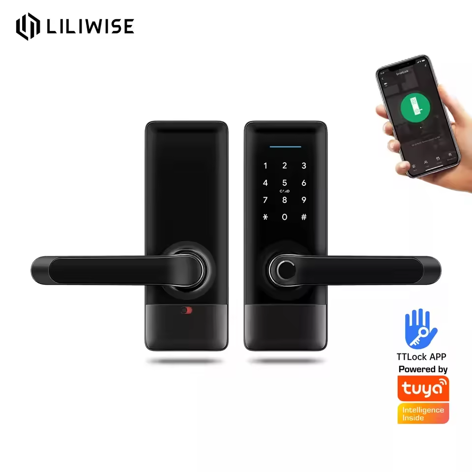 Voice Control Smart Handle Door Lock with Wifi Bluetooth Fingerprint_H1 