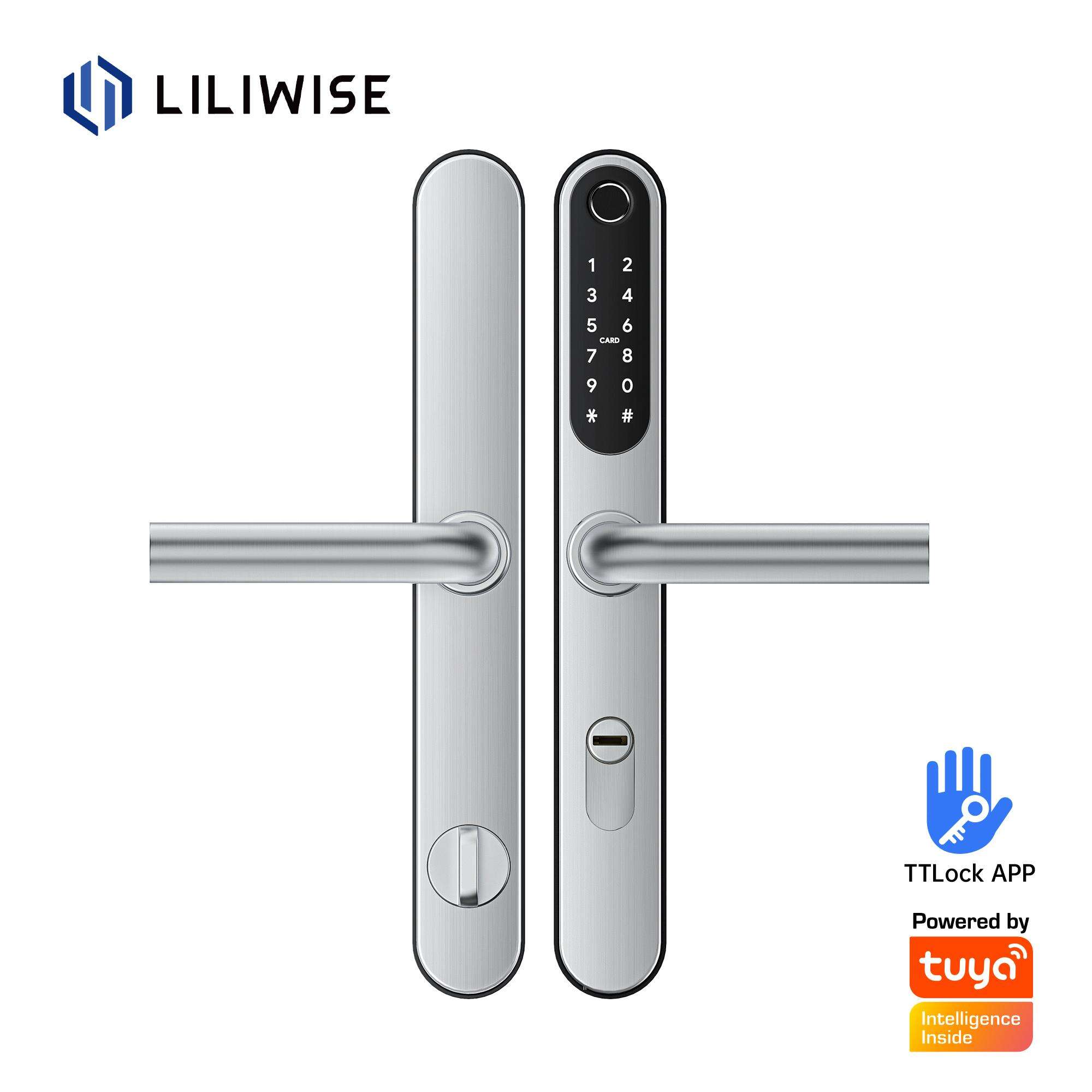 Slim Smart Lock Waterproof BLE Wifi Door Locks with Lock Cylinder 