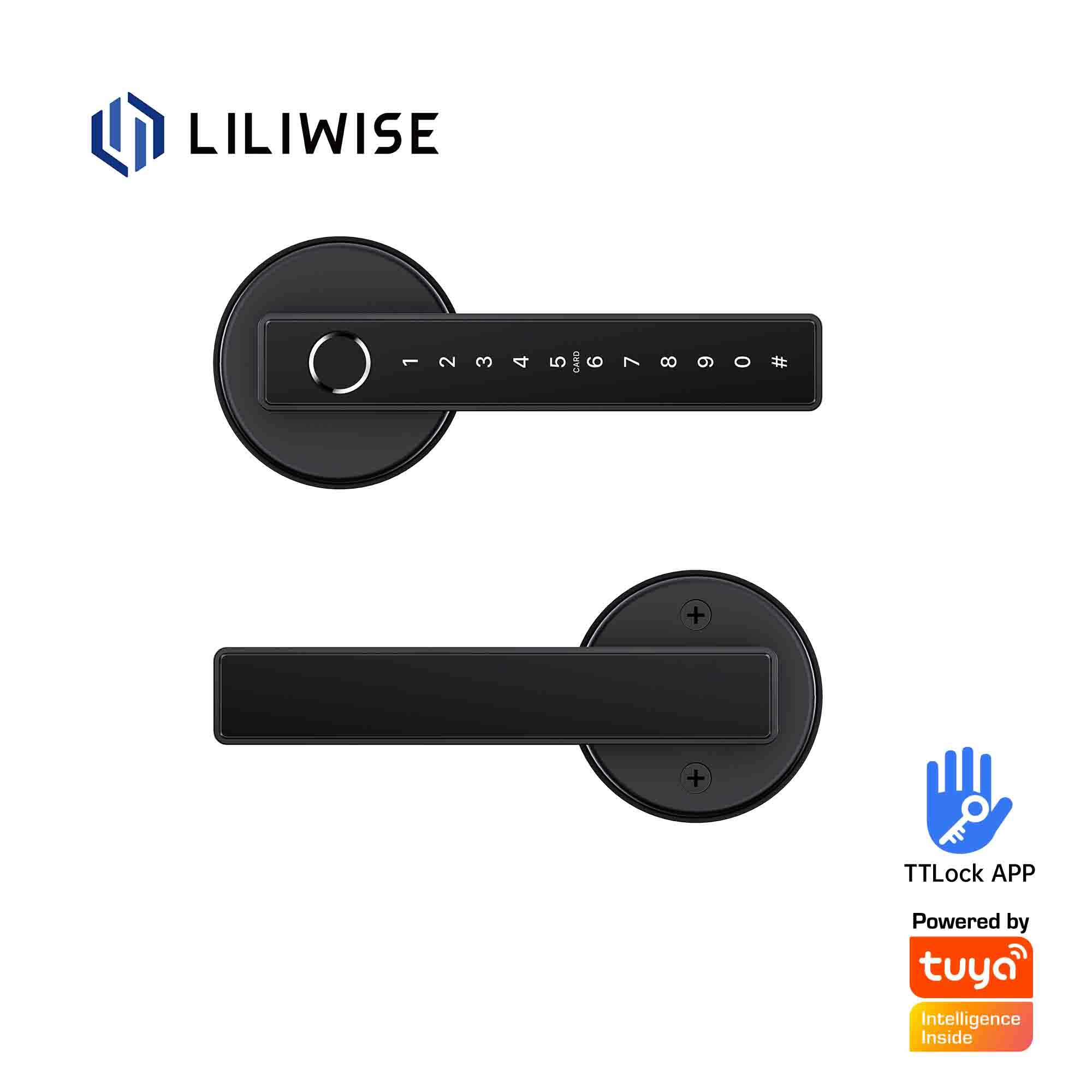 Cerradura inteligente con huella digital Bluetooth y Wifi para puerta principal con palanca Cerradura Inteligente_N25 para puerta principal