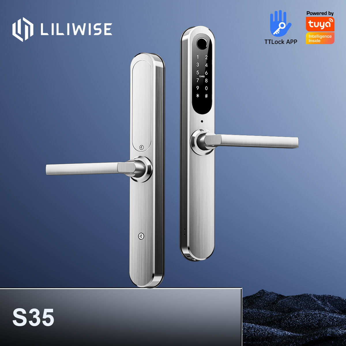 Silm Smart Locks with Handle SS304 Water-Proof for Sliding/Aluminum Door_S35