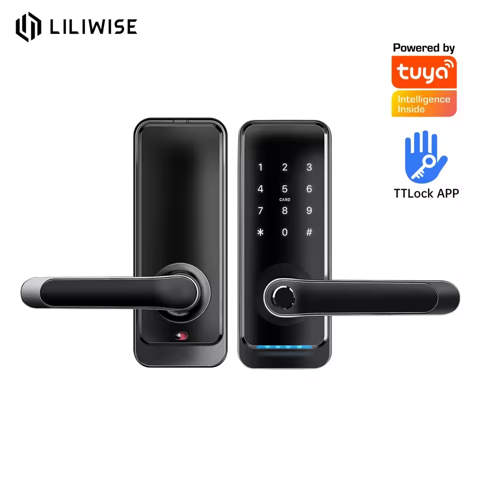 Wifi Smart Lock med handtag Röstaktiverat för Airbnb/Office/House Door_H15