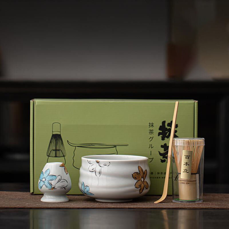 Japanese Matcha Set Ceramic Matcha Bowl Tea Ceremony Brush Tachibana Scoop Momochi Tachibana Song Dynasty Tea Tools