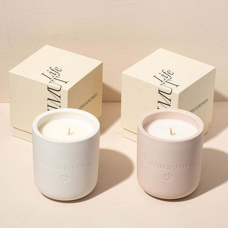 Jarra Ceràmica Personalitzada amb Logo Luxós per Teràpia Aromàtica, Cera de Soja Blanca per Decoració del Llar amb Candle Fragant i Caixa Regal
