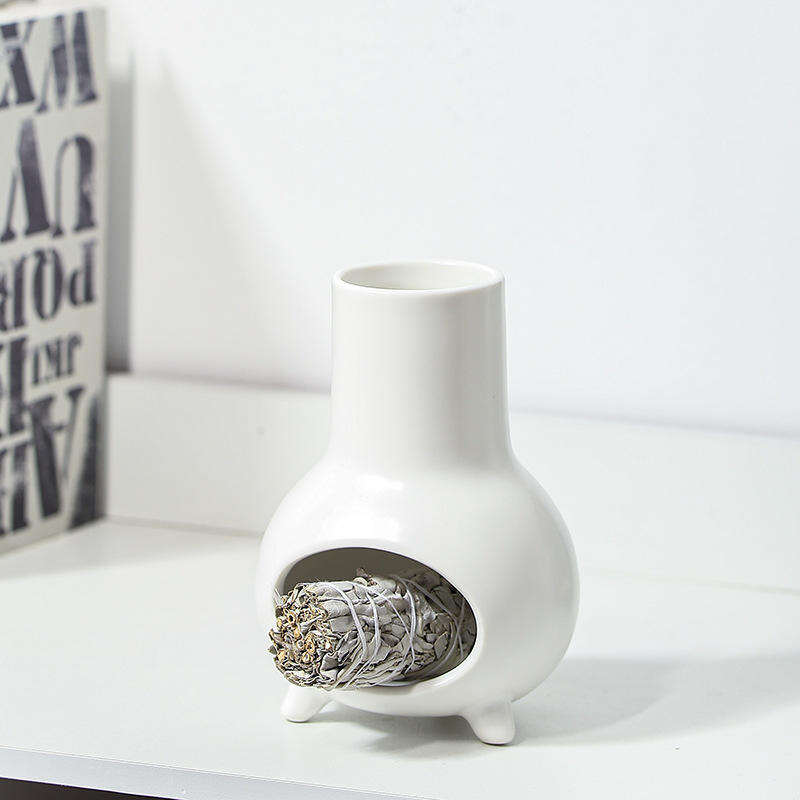 Handmade Smudge Candle Incense Stick for Ceramic Sage Palo Santo Holder Ceramic Incense Burner