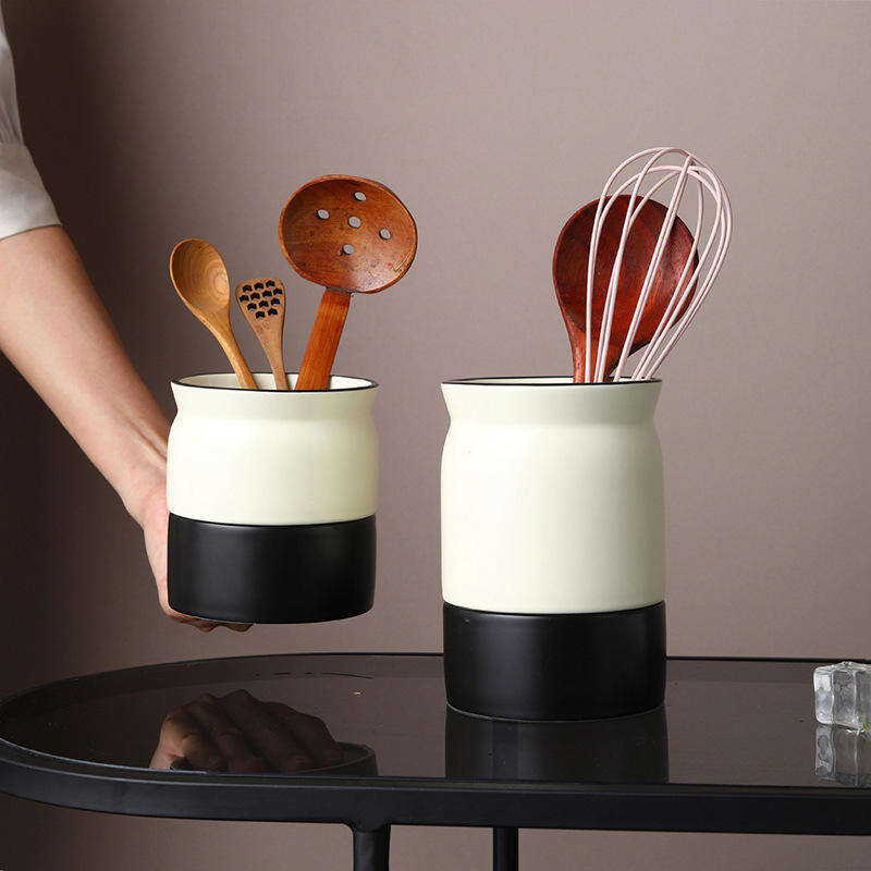Ceramic Utensil Holder Nordic Cutlery Holder Utensil Storage Organizer Ceramic Kitchen Utensil Container for Kitchen