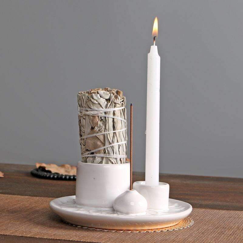 Kệ Đốt Trầm Hương Gốm Palo Santo Dùng Cho Gỗ Palo Santo Hoặc Trầm Hương Có Hương Thơm