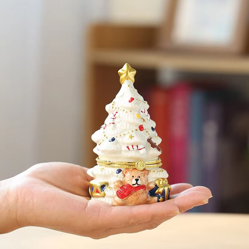 Custom Holiday Home Decor Vintage Container Ceramic Christmas Peppermint Pastel Ceramic incense burner  Ceramic Jar,
