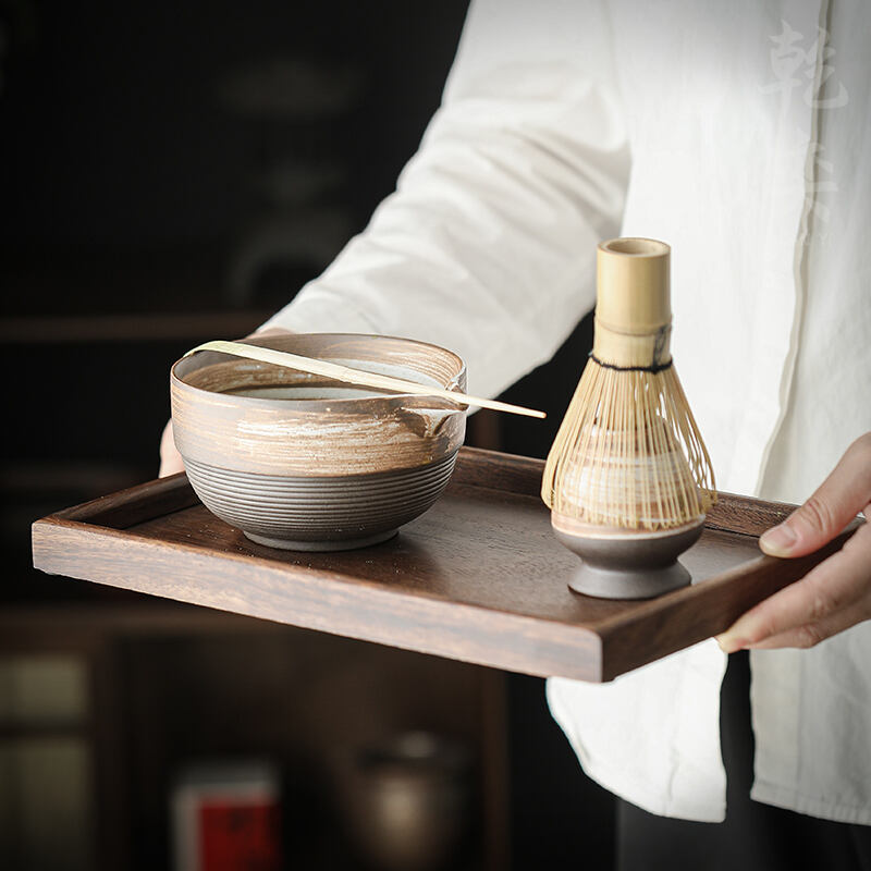 Rough Pottery Matcha Set Tea Ordering Tools Ceramic Matcha Bowl Tea Brush Set Japanese Tea Beaters Matcha Powder Stirrer