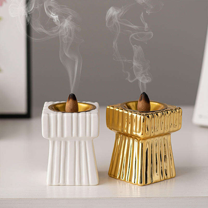 Light Luxury square Ceramic Incense Burner Living Room Desktop Decoration Aroma Diffuser