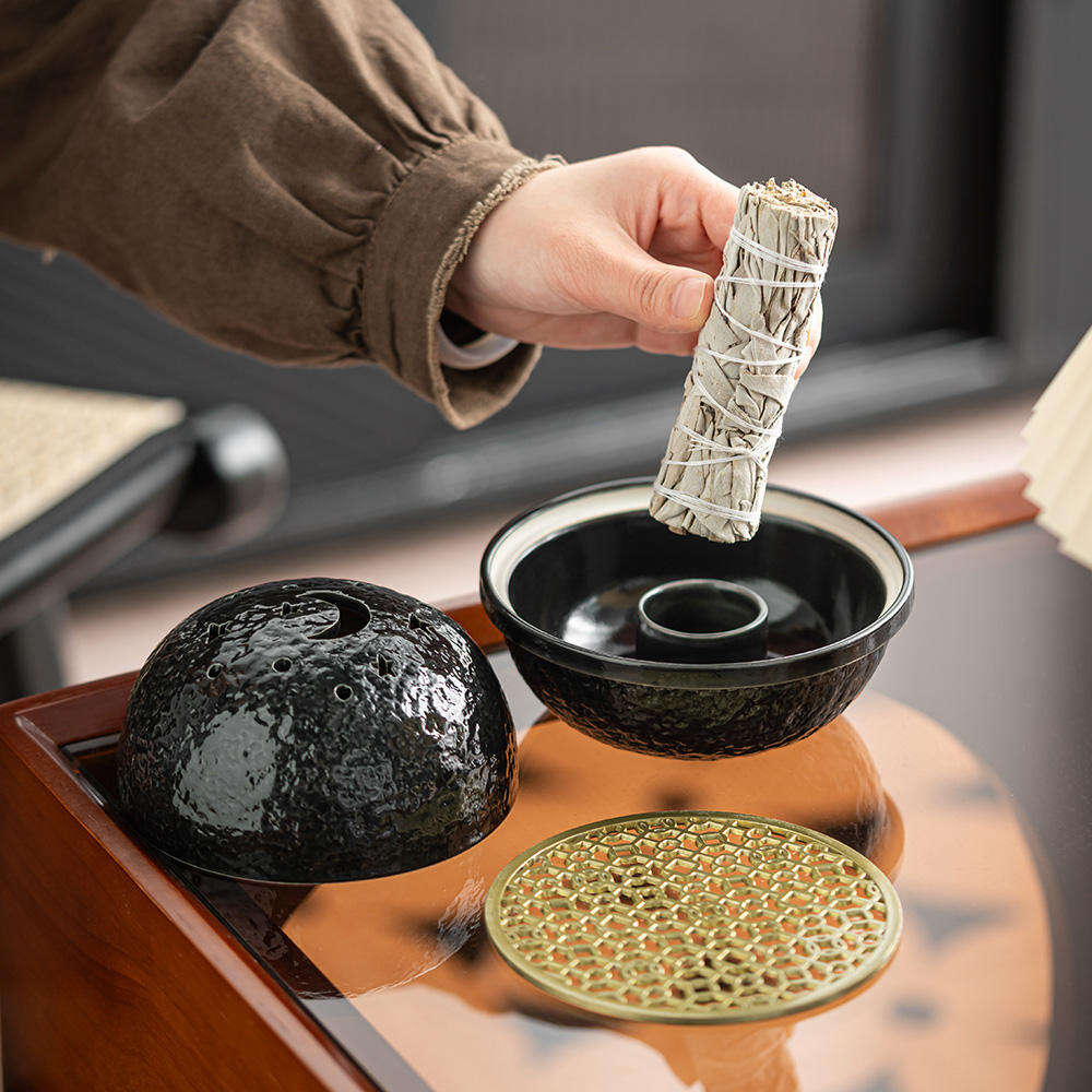 Ceramic Incense Burner Palo Santo Holder, Peruvian Sage Burn Plate, Ceramic Incense Holder For Meditation, Yoga And Home Decor