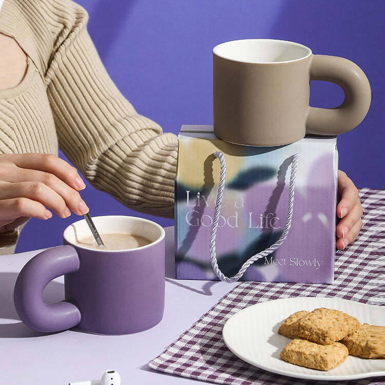 ຂາຍດີລາວ Porcelain Mug Ceramic Cup Handle Ceramic Coffee Cup Mug